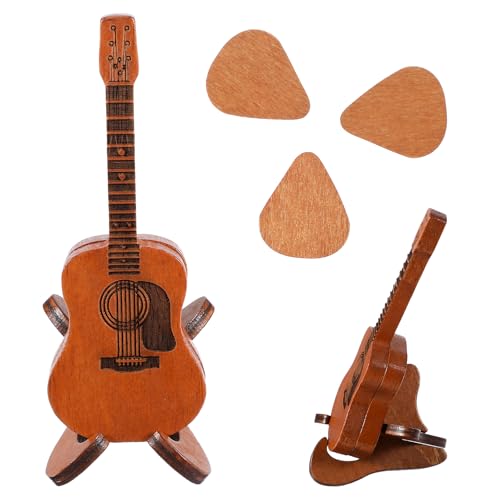 YUXIANLB 3er Set Gitarrenplektren mit Holz Etui für Akustik und E-Gitarren Bass Ukulelen Musikgeschenk Männer Liebhaber universellen Plektrenhalter und Fingerplektren für präzises Spiel