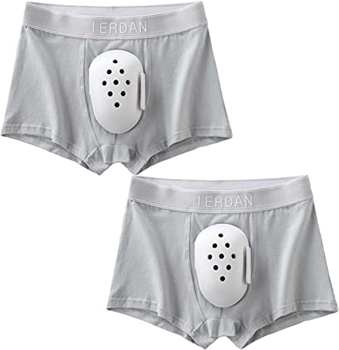 2pc Breathable Boxer Shorts for Boys Post Circumcision Recovery, Soft Cotton Circumcision Underwear, Surgery Recovery Pants for Kids(GREY,XS-XSmall)