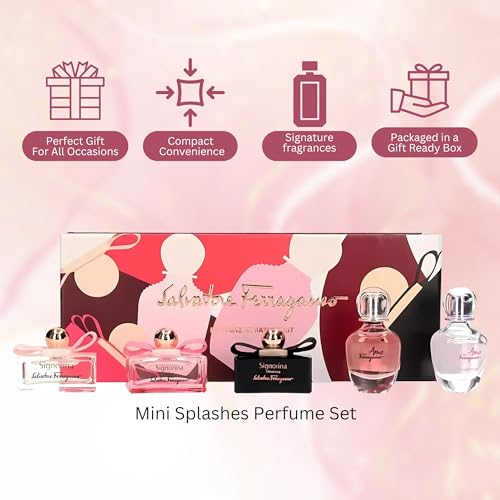 Salvatore Ferragamo Signorina Perfume for Women Mini Fragrance Gift Set Splashes 0.17 Ounce