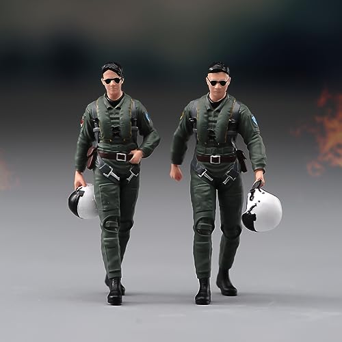 1?32 Scale Miniatures Figurines, Born to Fly Modern Fighter Pilots Wang Yibo and Hu Jun Resin Tiny People Action Figure Diorama Doll Model for Cars Vehicles Toy (Modern Pilots W/Sunglasses)