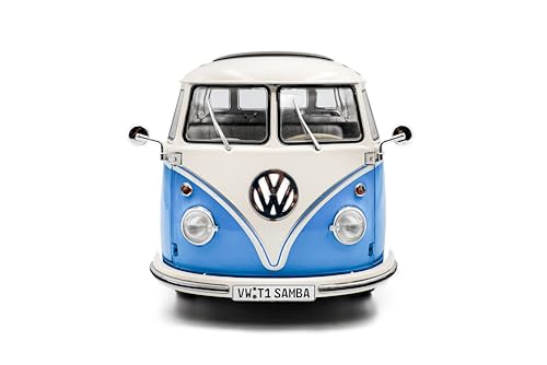 Solido Volkswagen T1 21 Ventanas 1:18 Azul/Blanco miniatura 3