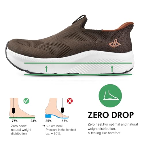 Image of Men Slip in Free up Hands Shoe Wide Toe Box Arch Support Orthopedic Walking