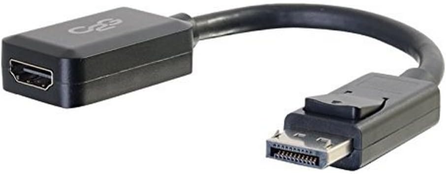 C2G Legrand DisplayPort to HDMI, Male to Female Displayport Cable, Black DisplayPort Cable, 8 Inch Digital Display Cable, 1 Count, C2G 54322