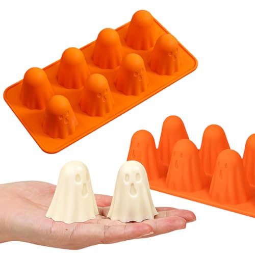 Mtruil 2 Pcs Halloween Silicone Molds for Chocolate 3D Ghost Silicone Mold