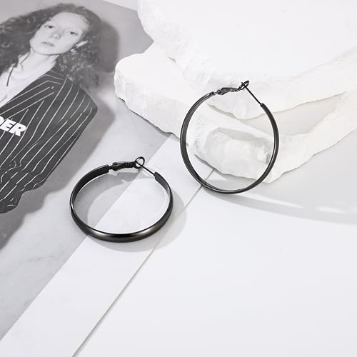 Image of Gacimy Gold Hoop Earrings for Women with 925 Sterling Silver Post | Hypoallergenic Lightweight Thick Hoops Earrings for Women Trendy Jewelry Gift