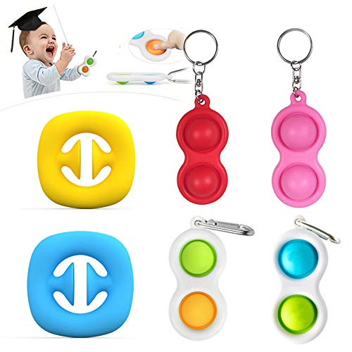 Paladin NLH Snapperz Fidget Toy Grip Fidget Juguete de hoyuelos Simple Juguete de Mano a presión Alivio del estrés Juguete para apretar Juego de Anillos de Agarre de Entrenamiento de Cinco Dedos Cover