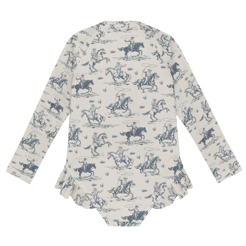 Girls Swimsuits Long Sleeve Bathing Suits Western Cowboy UPF 50+ Sun Protection Swimwear 3-12 Years2