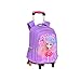 Durevole Universale Trolley da Viaggio Borsa da Viaggio Scuola elementare Trolley per Bambini Zaino per Ragazze Anti-ribaltamento 6 Ruote Scale da Arrampicata Zaino Stile Principessa Asta Staccabile