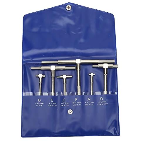 Telescopic Gauge Set T Bore Hole Gauge Precision Telescoping Gage 8-150mm Adjustable Inner Diameter Micrometer Measuring Tools 6PCS Cover