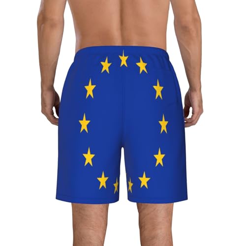 EU Flag Men's Beach Pants-Quick-Dry & Comfortable Mens Beach Shorts for Men, Perfect for Surfing and Everyday Wear3
