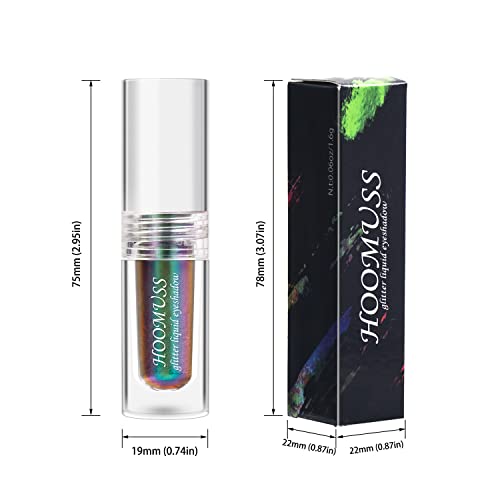 Hoomuss Chameleon Eyeshadow Liquid Glitter Eyeshadow, Green Liquid Eyeshadows Holographic Multichrome Eye Makeup, Long Lsting And Quick Drying, Elf #TOP7