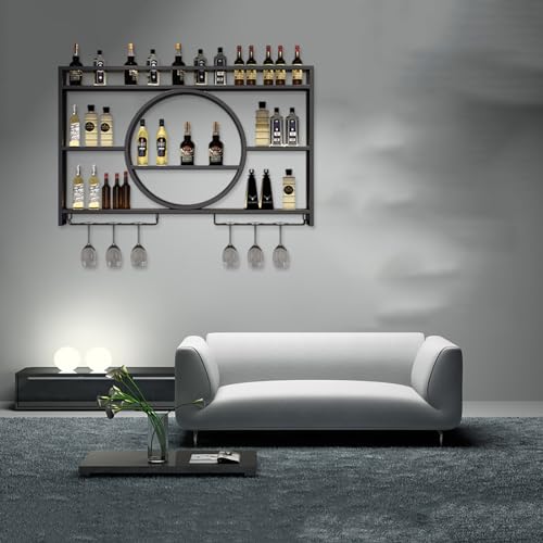 Étagères de bar murales en métal avec éclairage LED le cadeau idéal
