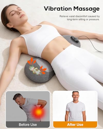 Image of 2026 Upgraded Triple Fusion Back Massager with Heat, Vibration & Stretch | Ergonomic 3-in-1 Lower Back Massager, Lumbar Support Pillow Cushion with Memory Foam for Home, Office, Car & Travel, Black