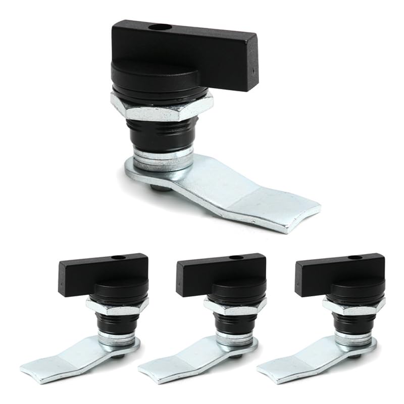 (4 pcs) Operated Offset Thumb Cam Lock Black Swing Knob Turn Cam Lock for Machine Cabinet Drawer