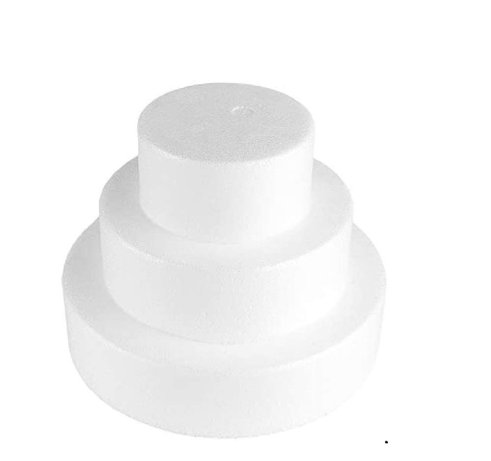 Base Torta Finta 3 Piani Polistirolo - Ø20cm, 15cm, 10cm - Altezza 5cm Ogni Piano - Per Decorazioni E Centrotavola - Foto 9