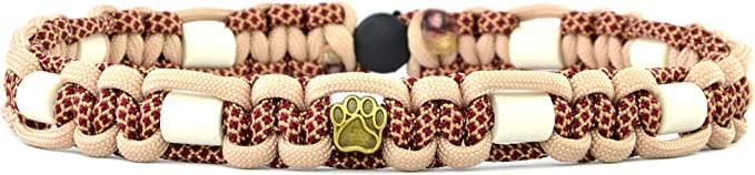 EM-Keramik-Halsband für Hunde & Katzen - Maßanfertigung EM-Band Original US-Paracord (Unter 20 cm, Bordeauxrot)