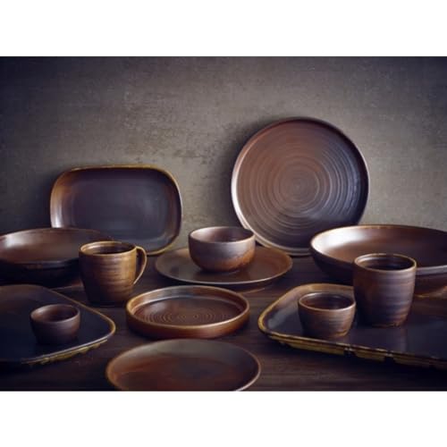 Genware Terra Porcelain, Rustic Copper, Coupe Plate, 240mm, CP-PRC24, Pack of 6, 240mm Diameter - Image 4