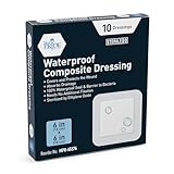 Medpride Waterproof Composite Wound Dressing Pads- 10-Pack, 6 inches by 6 inches Pads- Sterile, Individually Wrapped- for Men + Women- for Pressure Ulcers, Post Op Trauma-Injury-Medium Absorbency