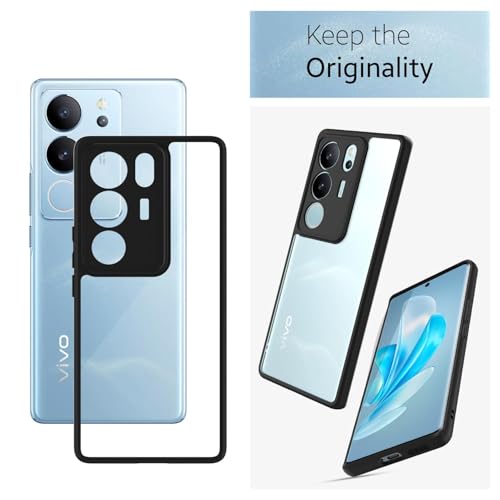 Image of KAPAVER Hybrid Royal Shock Proof Back Cover Case Compatible with Vivo V29 / Vivo V29 Pro (PC+TPU) (Black)