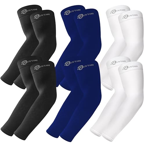 Image of BHYTAKI UV Sun Protection Arm Sleeves, UPF 50 Sports Cooling Arm Compression Sleeves for Men Women Teenager
