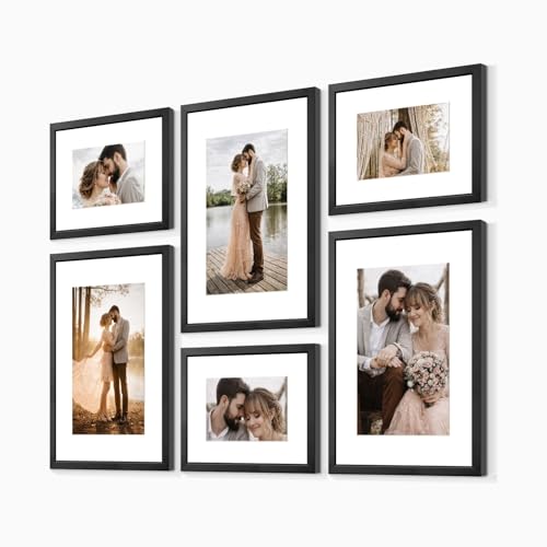 Image of Custom Personalized Photo Collage Framed Wall Art Painting Frames Set | Family Picture Frame Wall Decor Artwork for Living Room Bedroom | A3 + A4 Frame Combo Gallery Style | Personalized Home Decor Gift