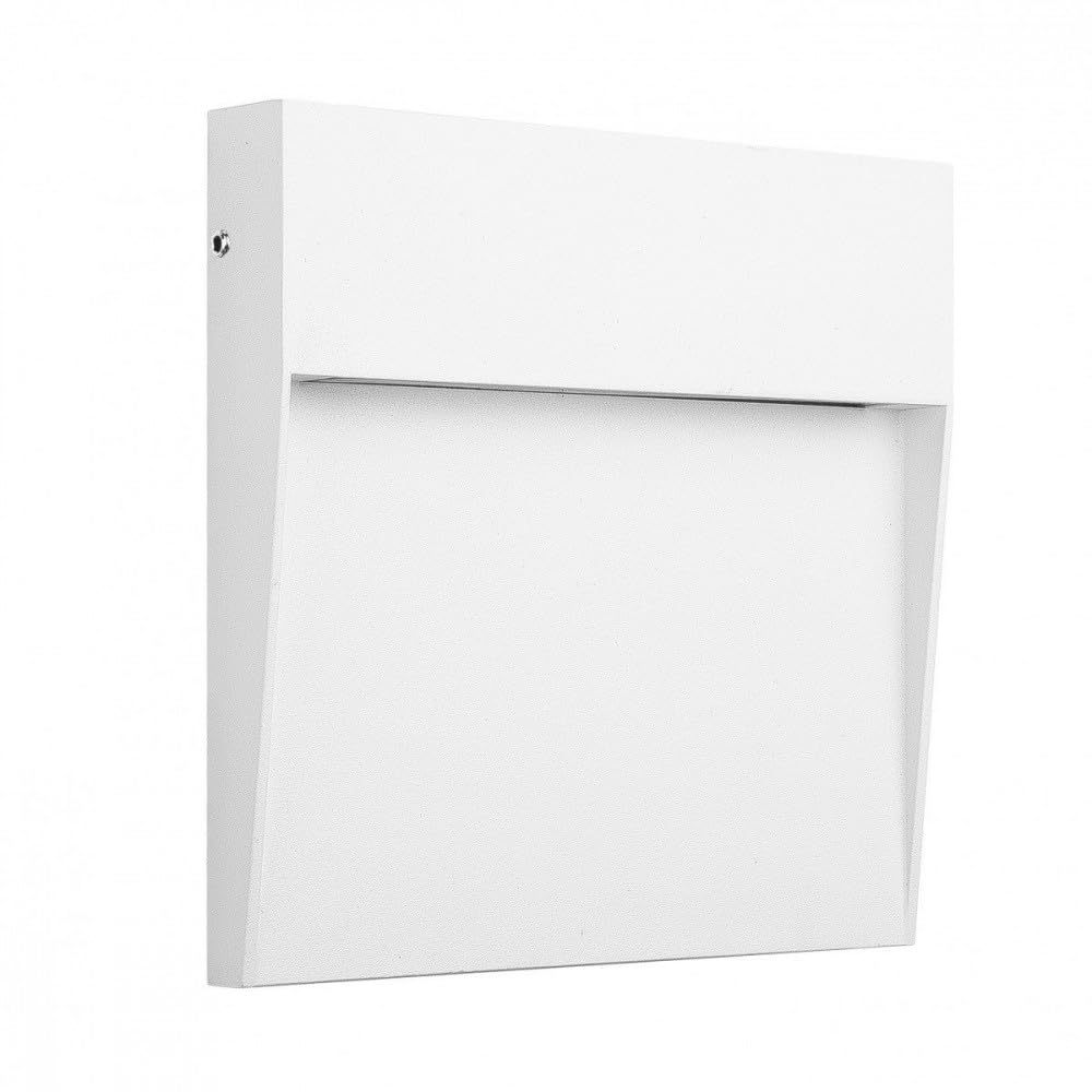 Mantra Iluminación. Modello BAKER Segnalibro esterno quadrato da 10,5 cm realizzato in alluminio e policarbonato rifinito in colore bianco sabbia. Sorgente luminosa LED 3 W 3000 K 210 lm (incl.)