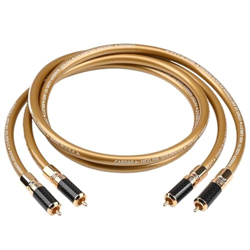 1 Pair RCA Audio Cable HiFi OFC Core Pure Copper Gold Plated Plug 2 RCA Male to 2 RCA Male Cable for Amplifier DAC TV(0.5m)