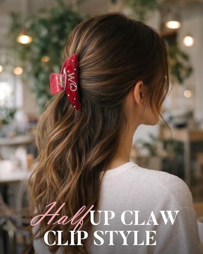 Pinza para cabello WELROG roja 3.9 in acrílica miniatura 5