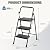 Elevon Folding Step Stool with Wide Anti-Slip Pedal, 3-Step 300?lbs Sturdy Steel Ladder