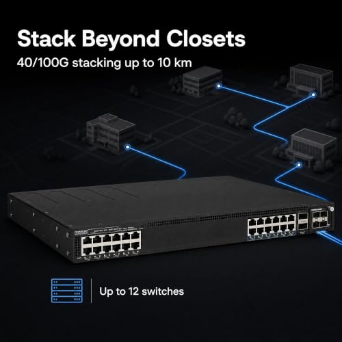 Image of Ruckus ICX7550-24XZP Managed Switch, 24x 100 /1000 /2500 /5000 /10000 Mbps Multigigabit PoE++, 2x 40 /100GbE QSFP+ + Modular Expansion Slot Uplinks, up to 1900W PoE Budget - ICX7550-24XZP