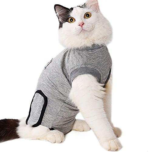 ROZKITCH Professional Cat Recovery Suit for Surgical Abdominal Wound and Skin Problem, Breathable e-Collar Alternative for Cat and Dog After Surgey Wear, Anti Licking Wound Recommended by Vet XXS