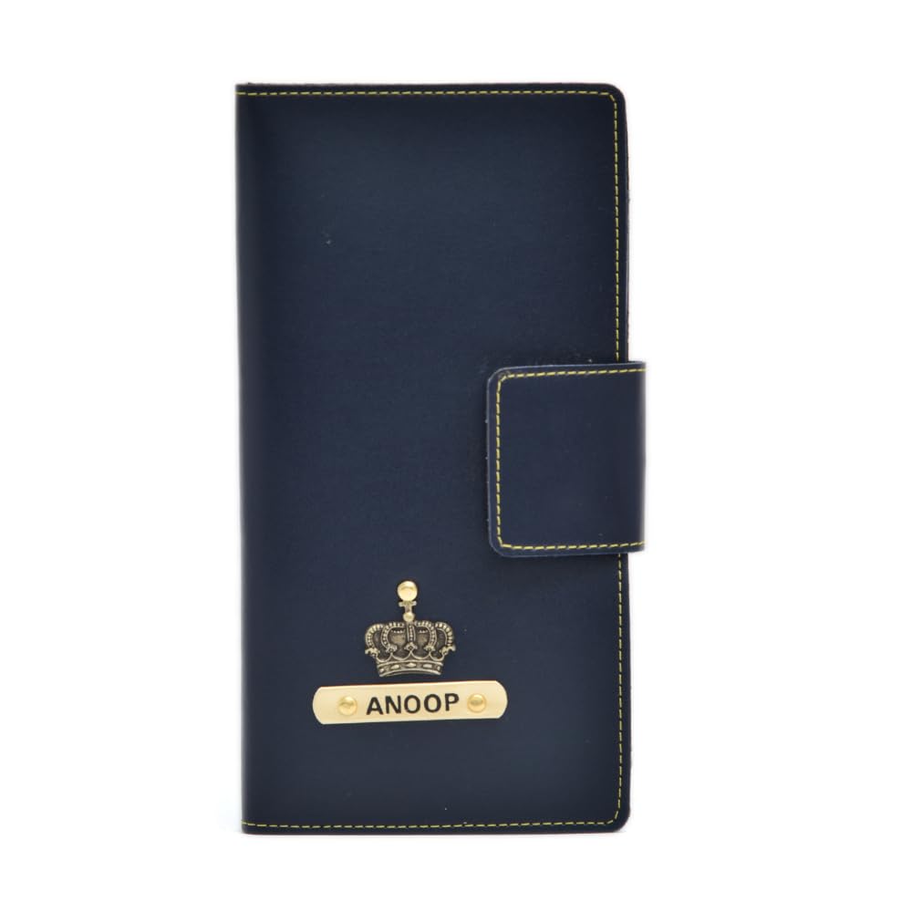 V S Gifts Personalised Leather Travel Wallet with Name Engrave | Passport Holder for Women | Customized Passport Cover for Men and Women | Travel Organizer Gift Wallet (Blue)-image-24