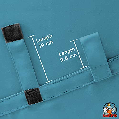 Image of HIPPO Polyester Waterproof Rain Protection Curtains for Outdoor Balcony UV & Sun Protection Curtain (4.5FTX7.5FT, WR-Azure, Pack of 2)