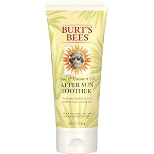 Burt’s Bees After Sun Lotion with Hydrating Aloe Vera & Coconut Oil – Summer Essentials, Sunburn Relief, Natural After Sun Soother, 6 oz