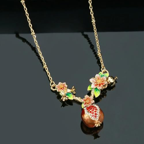 Persephone Pomegranate Fruit Necklace With Pendant, Party Accessories2