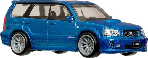 Image of Hot Wheels Premium Car Culture Collectible Toy Car, 1:64 Scale Die-Cast Subaru Forester STI, Modern Classics Vehicle with Real Riders Tires, Blue