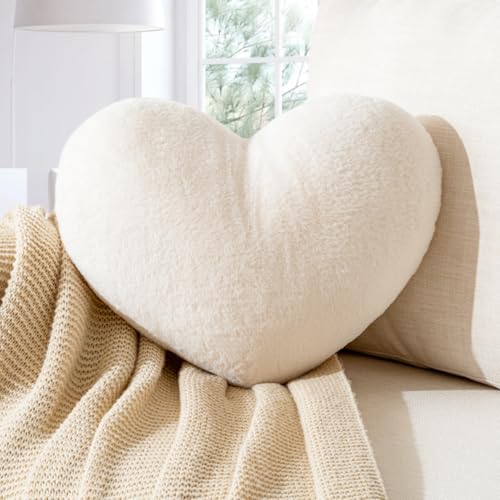 Vdoioe Heart Pillow Heart Shaped Throw Pillows Super Soft Faux Rabbit...
