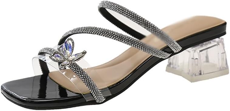 [わしのおとも] ASXDCP 女性用ハイヒールサンダル 多用途ソフトソール ダイヤモンド付き女性用サンダル