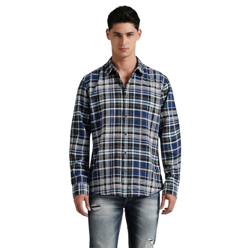 Image of Pepe Jeans Men's Regular Fit Full Sleeve Checkered Cotton Casual Shirt | Check Shirt for Man | Smart & Stylish | Multiple Styles | Mens Casual Shirts