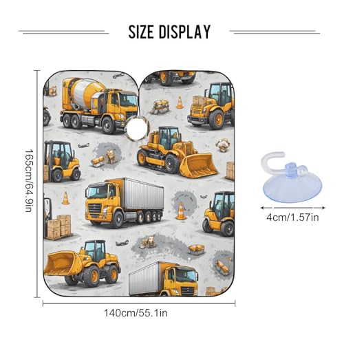 Capa de barbería impermeable para hombres con diseño de vehículos de construcción miniatura 3