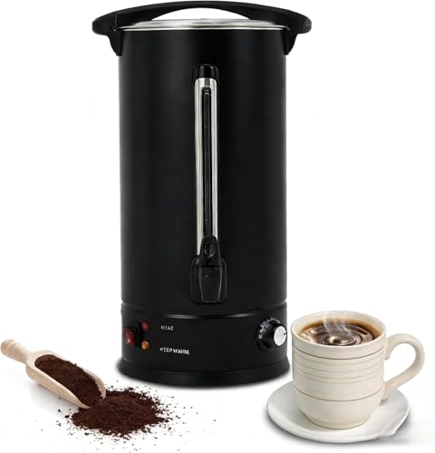 Image of 16 L /110 Cups Coffee Urn, Double-Wall Stainless Steel Coffee Maker Hot Water Urn, Large Capacity Hot Coffee Dispenser, Quick Brew, Stays Hot for Tea & Beverage at Events & Catering