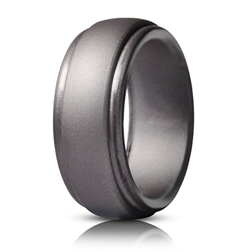 Saco Band Silicone Ring for Men Rubber Wedding Band - 1 Ring (Brass, 8.5-9 (18.9mm))