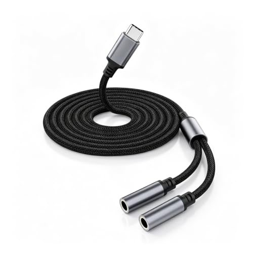 Image of Verilux 0.5M Type C to Dual 3.5mm Headphone Splitter with High Res DAC Chip
