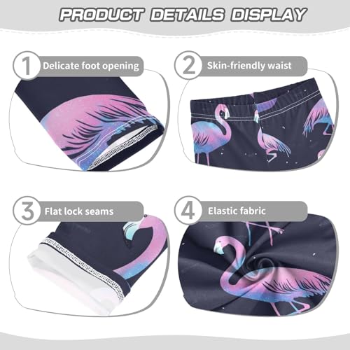 Flamingo Girls' Leggings Toddler Doodles Kids Yoga Pants Dance Active Tights 4T3