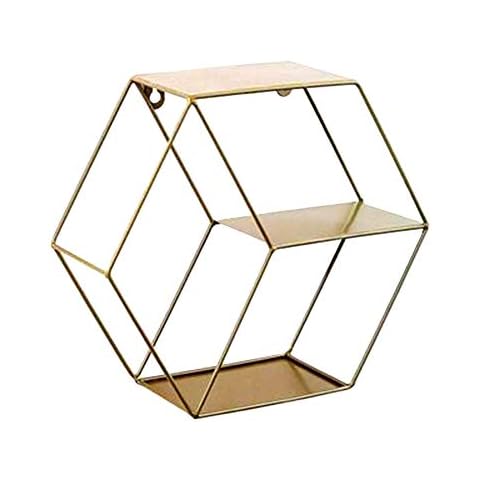 Estantería de pared hexagonal de hierro Cover