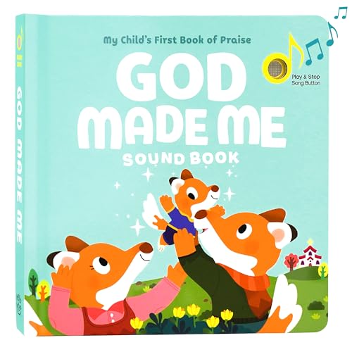 Image of God Made Me Christian Sound Books for Kids - 6 Bible Songs - Christmas, Baptism, Christening, Dedication Gifts for Boys and Girls - Religious Toys, Music Books for Toddlers 1-3