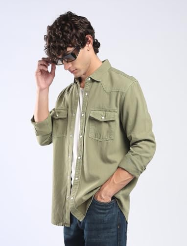 Image of INKD Men's Regular Fit Shirt - 100% Cotton | Casual Shirts for Men | Full Sleeve