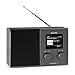 Produktbild TechniSat TECHNIRADIO 4 IR  kompaktes Internetradio-Designradio (DAB+, UKW, Internet via WLAN, dimmbares Farbdisplay, Wecker, Equalizer, Programmspeicher, 3 W Monolautsprecher) schwarz/Silber