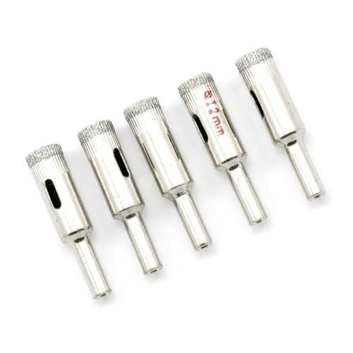 Set de 5 fresas diamantadas 12mm diámetro 6mm vástago miniatura 1