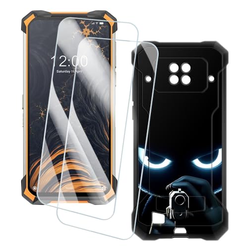 OAGELIM 2�Z�b�g �X�N���[���v���e�N�^�[ + �P�[�X Doogee S88 Pro (6.3 �C���`) �Ƃ̌݊������� �A�[�e�B�X�e�B�b�N�J�X�^���v�����g�J�o�[�Ƌ����K���X�t�B���� �X�N���b�`�h�~ (�Ə�)